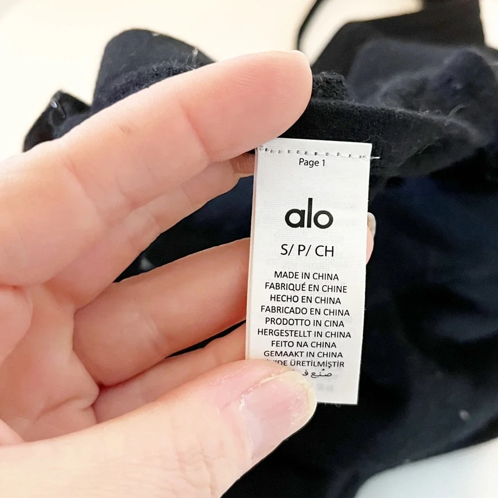 Alo Yoga Pointelle Sweater Be Mine Bra Bralette Black Small